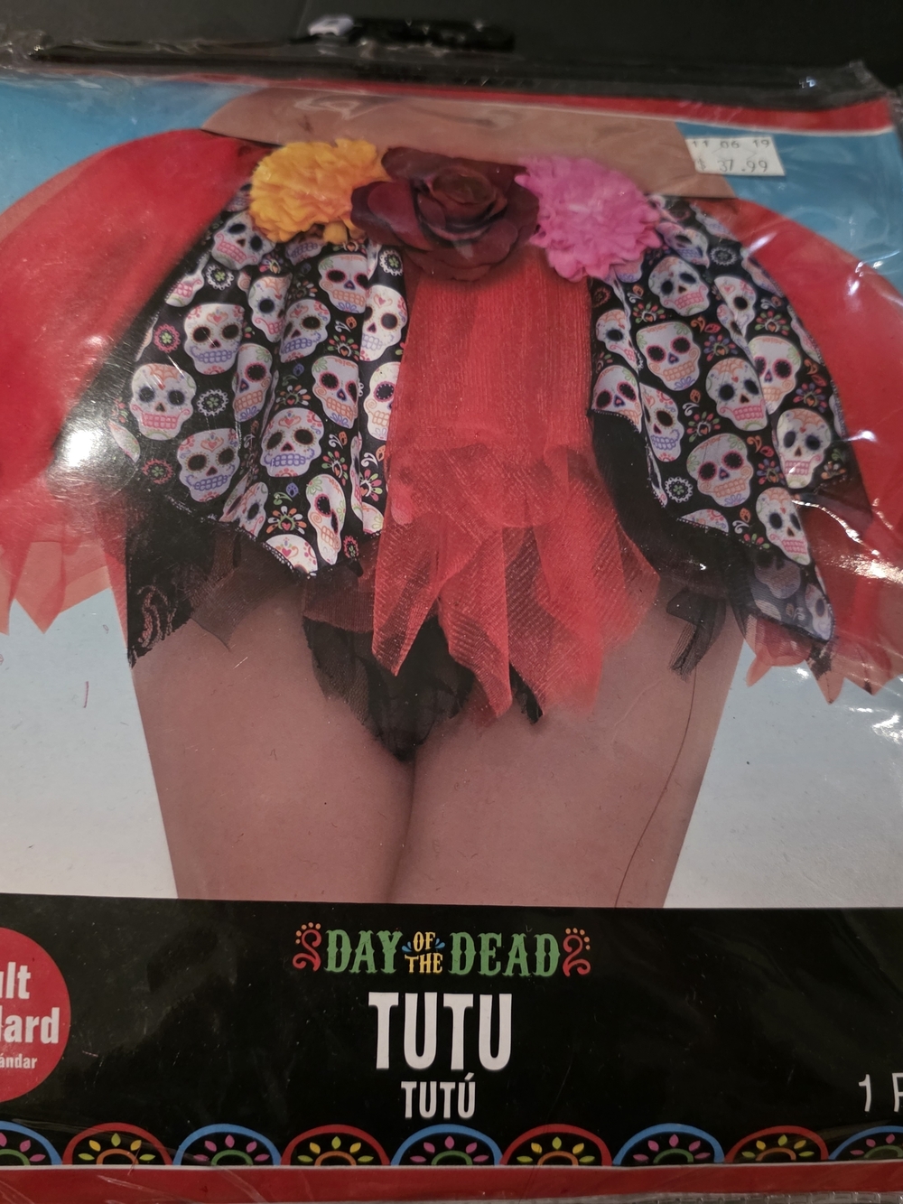 Women Red Sugar Skull Tutu Costume